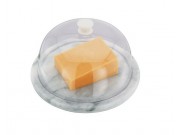 Horwood Polished White Marble Cheese Board & Dome (18cm / 7")